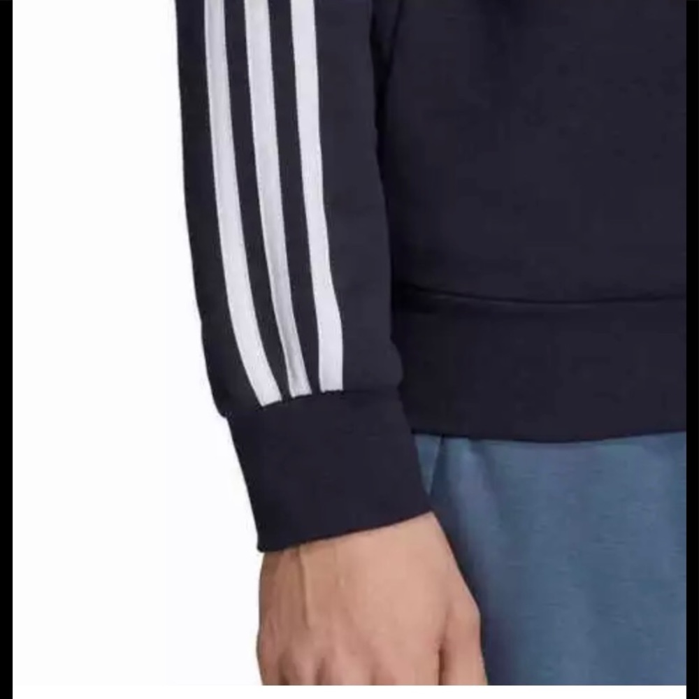 NEW Adidas Mens Fleece Logo Crew Neck Sweatshirt - Picture 7 of 11